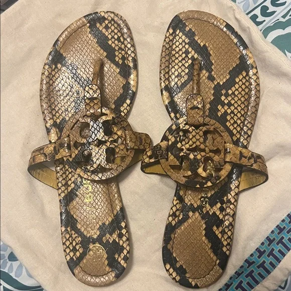 Tory Burch Snake Print Sandals - Picture 3 of 5